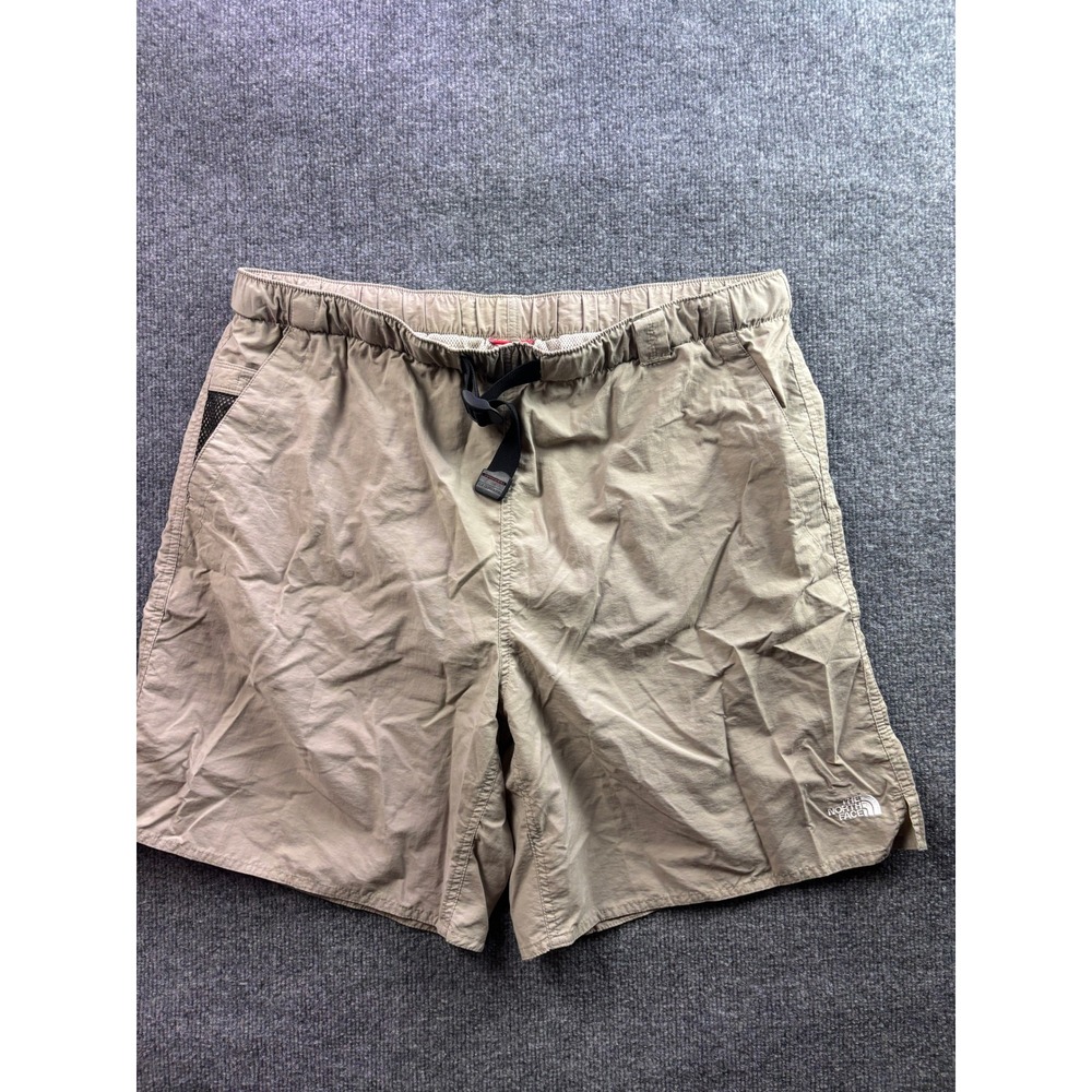 The North Face Hiking Shorts Mens XL Tan Nylon Belted Mesh Lined Outdoor